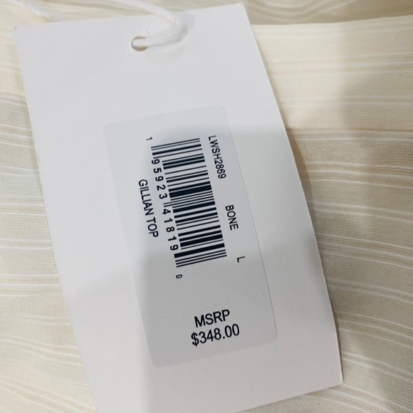 Frame Denim silk blend Gillian blouse in Bone size Large - Picture 5 of 12